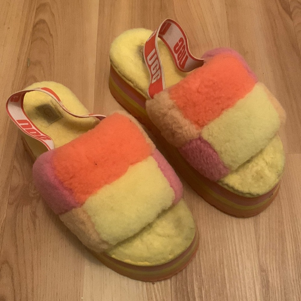 Ugg Disco Checkered Fluff Yeah Platform Pride In … - image 1
